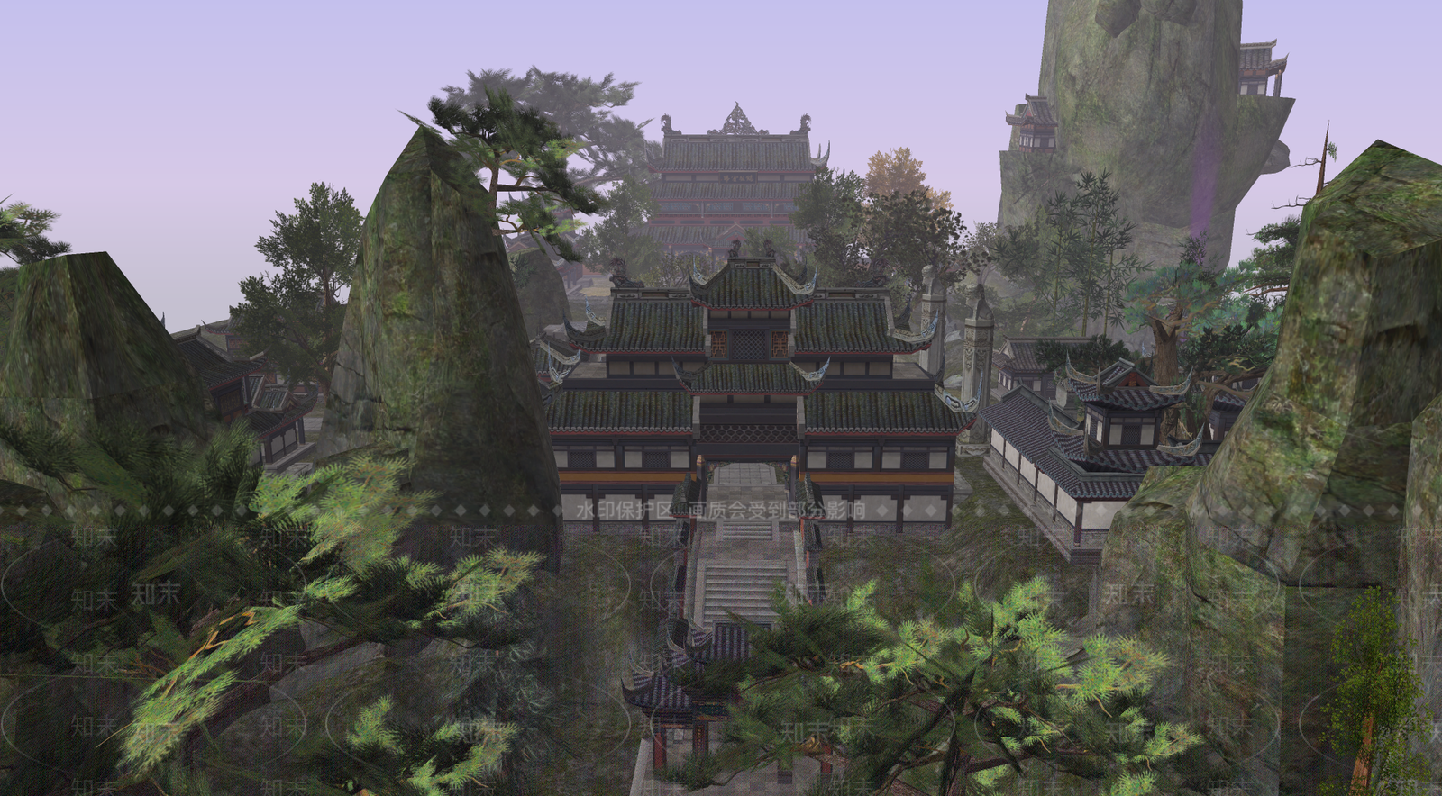 中式寺庙SU模型下载【ID:889615416】