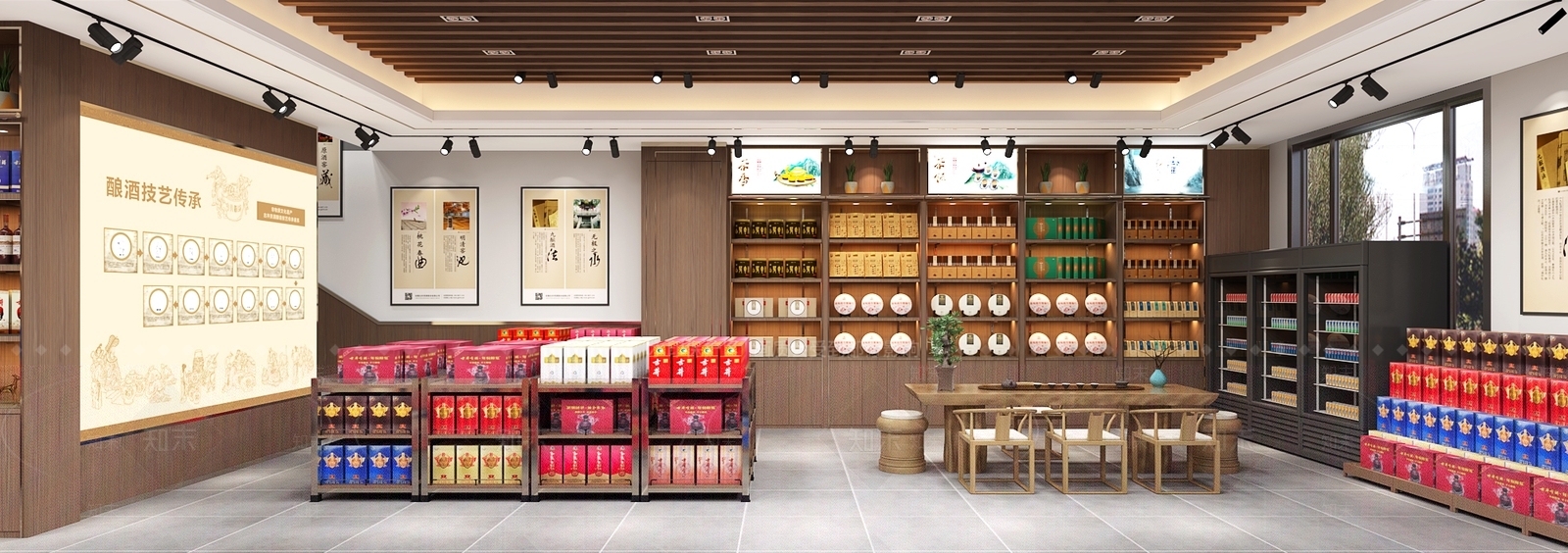 新中式烟酒店3D模型下载【ID:689615173】
