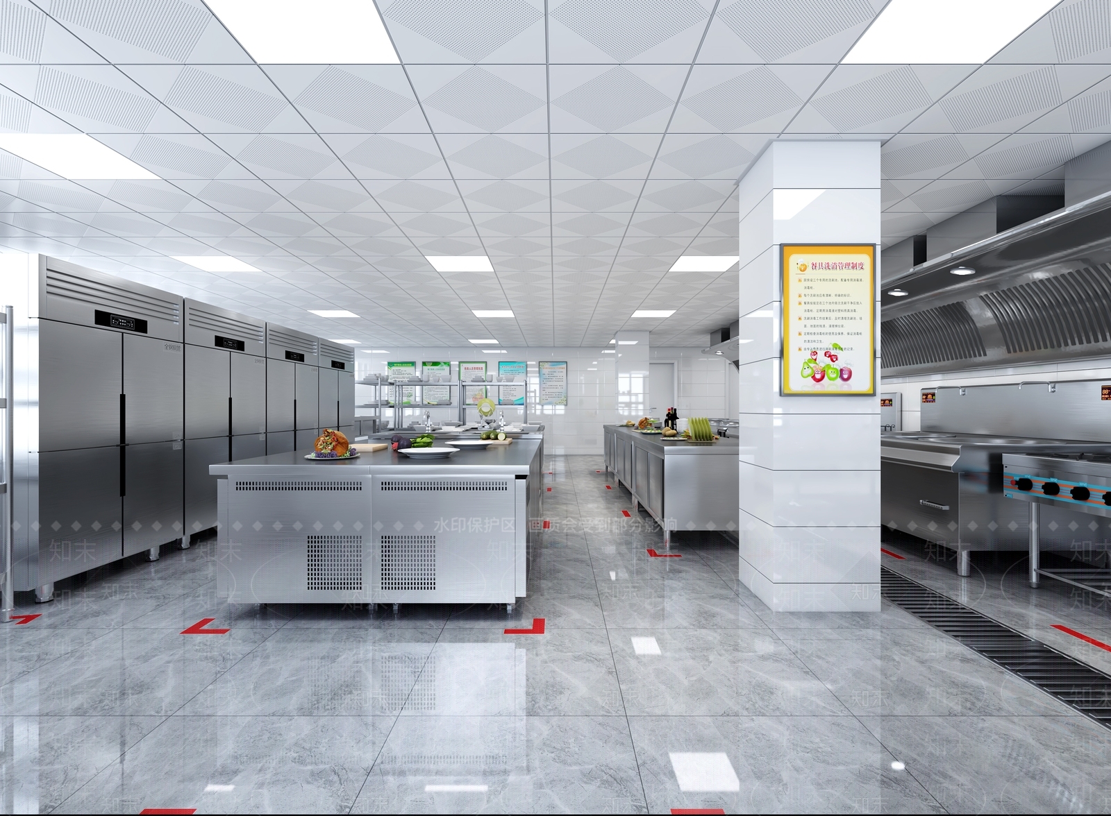 现代食堂操作间3D模型下载【ID:789620716】