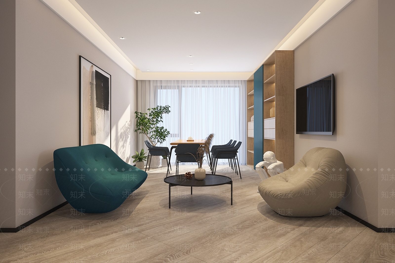 现代单身公寓3D模型下载【ID:989622755】