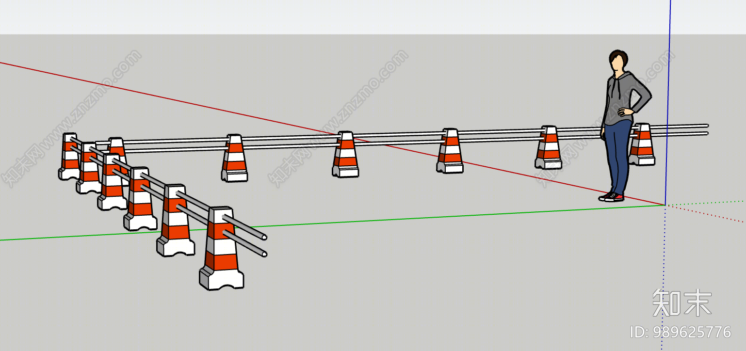 现代路障SU模型下载【ID:989625776】