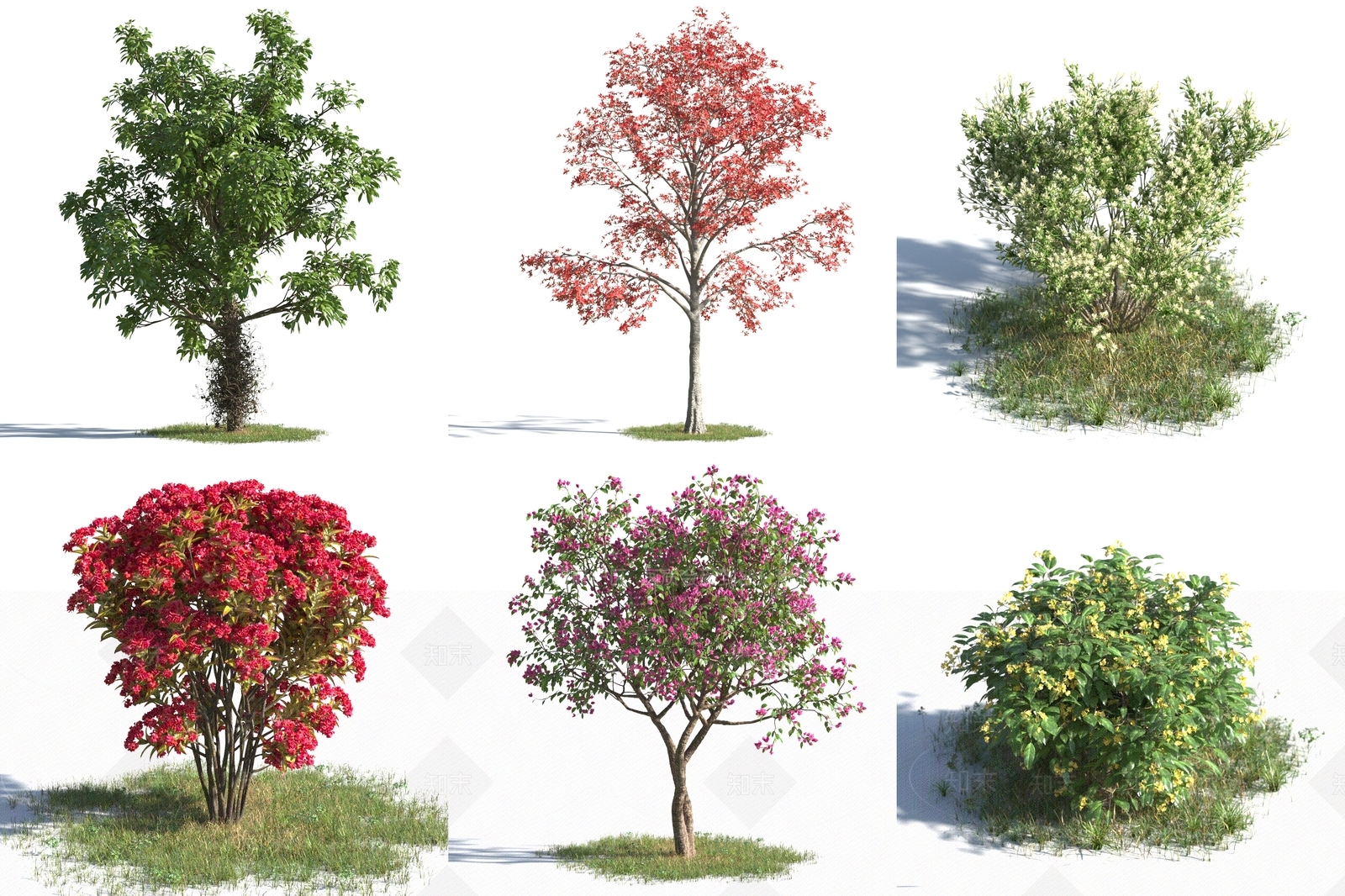 现代树木3D模型下载【ID:389630673】