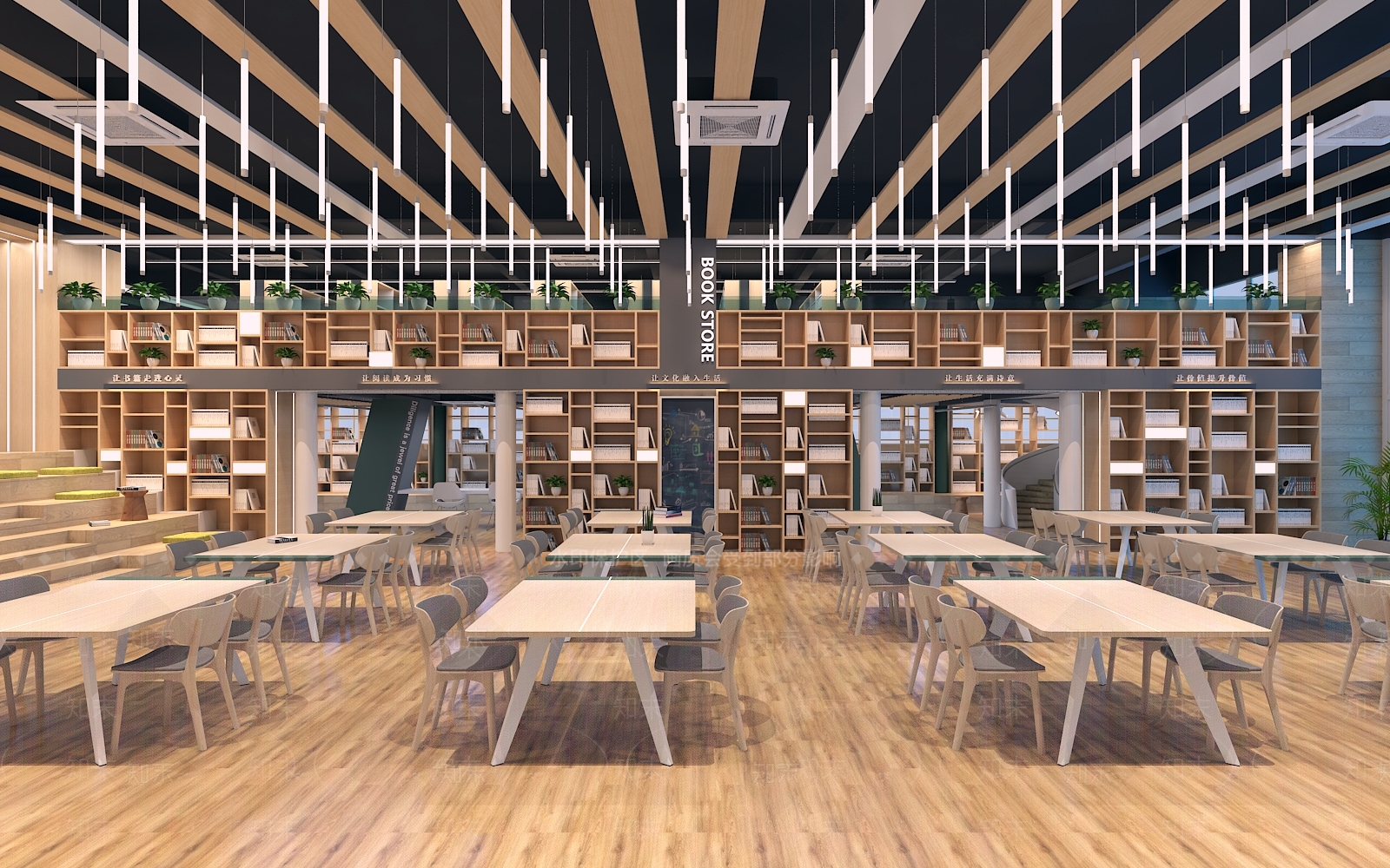 现代图书馆3D模型下载【ID:189632060】