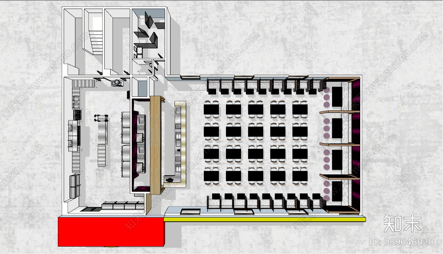 现代快餐店SU模型下载【ID:989646020】