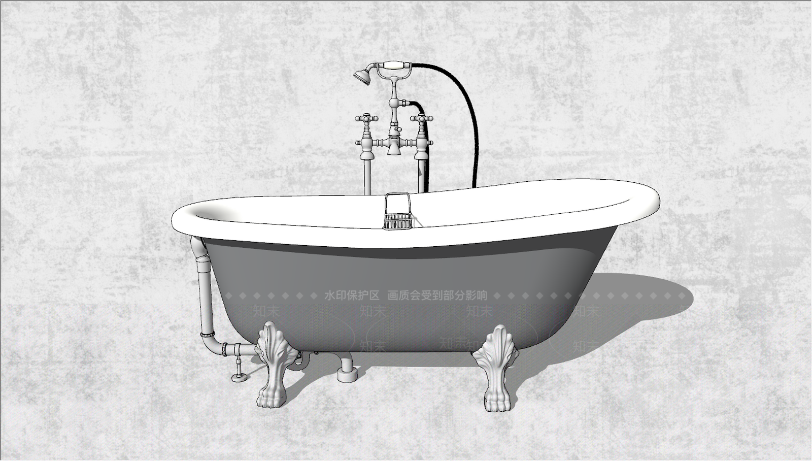 现代浴缸SU模型下载【ID:789653270】