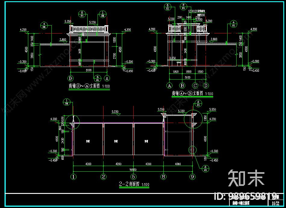 欧式简约自建房cad施工图下载【ID:989659819】