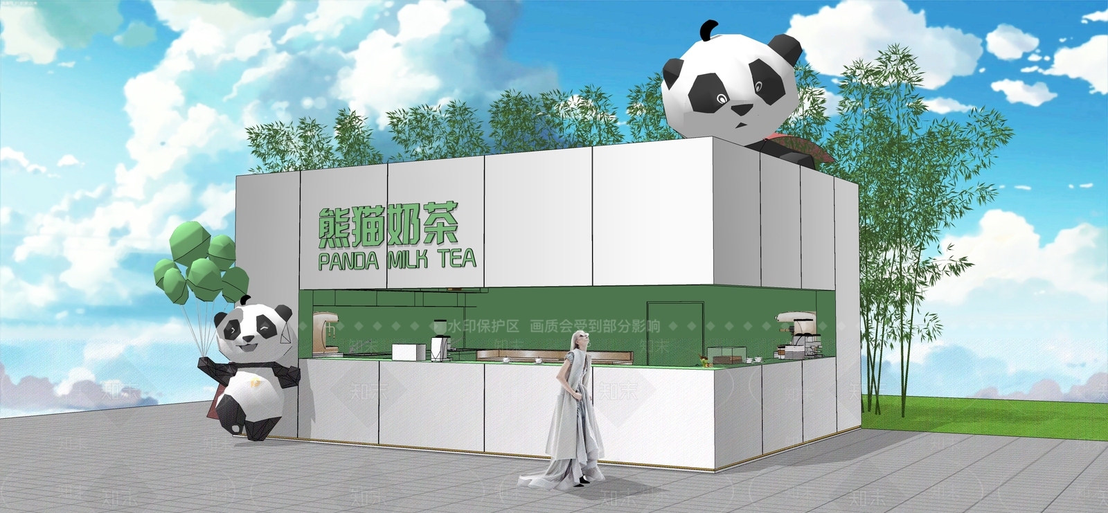 现代售卖亭SU模型下载【ID:489669866】