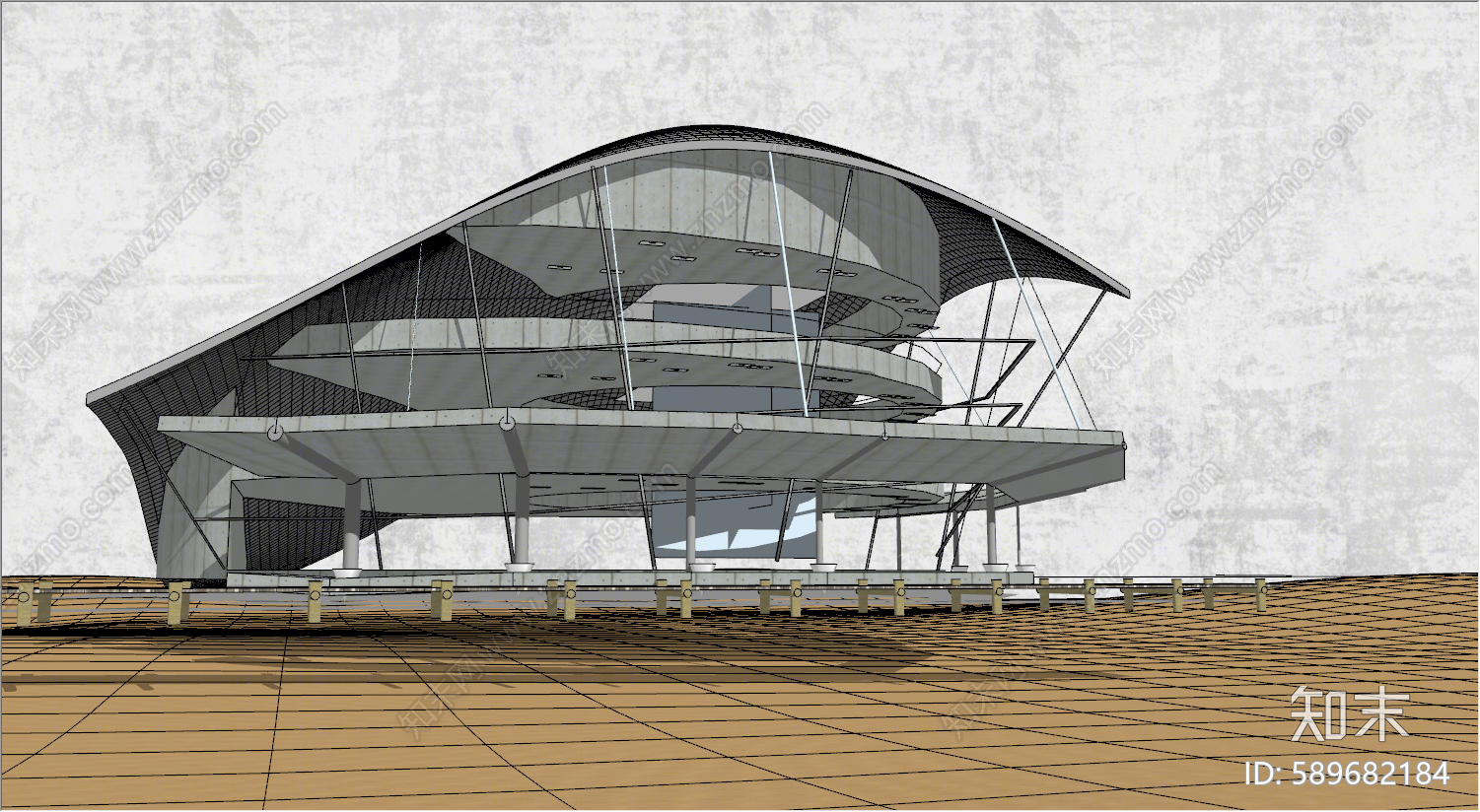 现代文化场馆外观SU模型下载【ID:589682184】