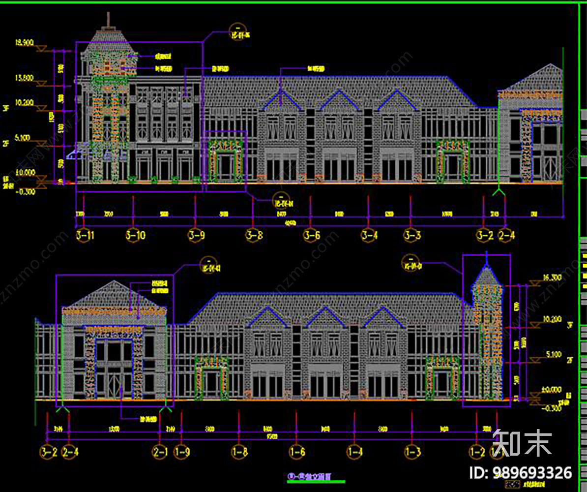 欧式会所施工图下载【ID:989693326】