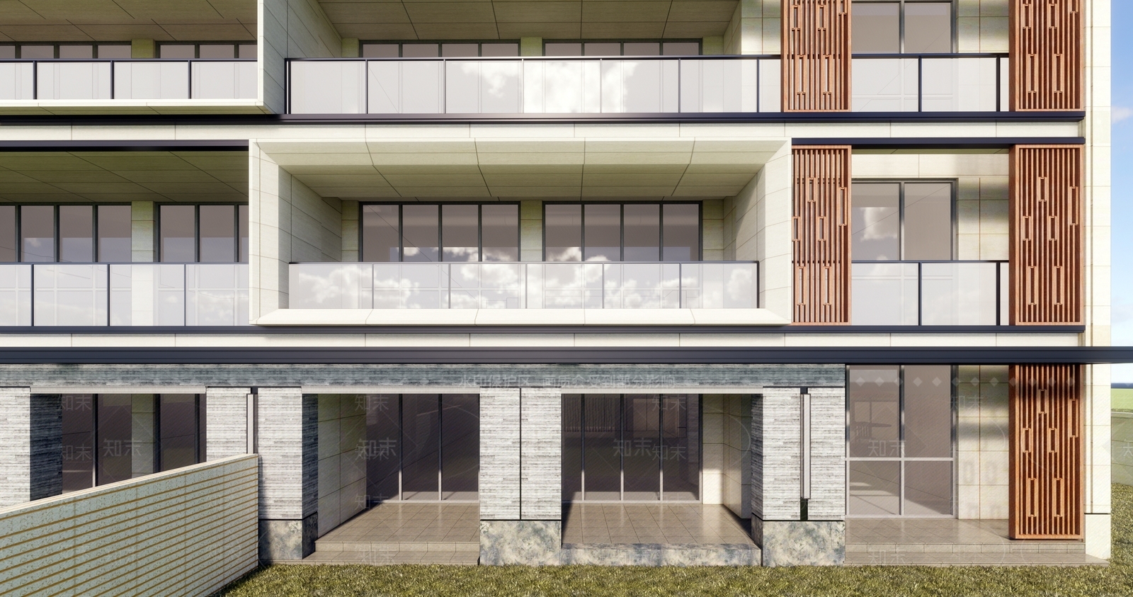 新中式多层住宅外观SU模型下载【ID:289696614】