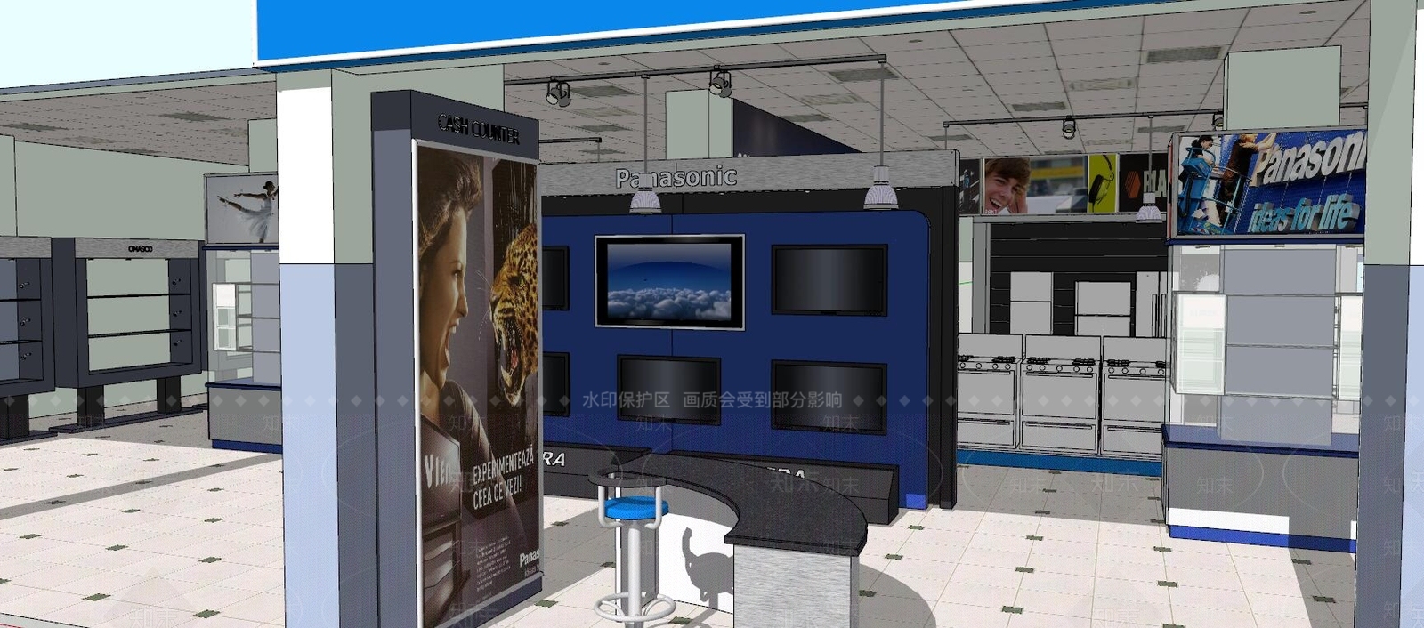 现代商场展区SU模型下载【ID:189700011】