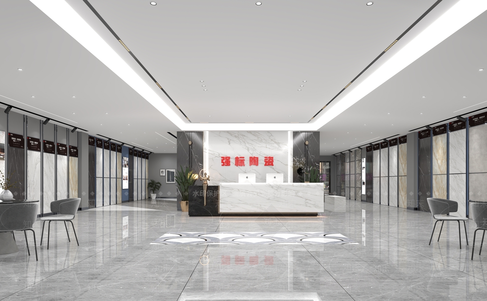 现代瓷砖展厅3D模型下载【ID:589701479】