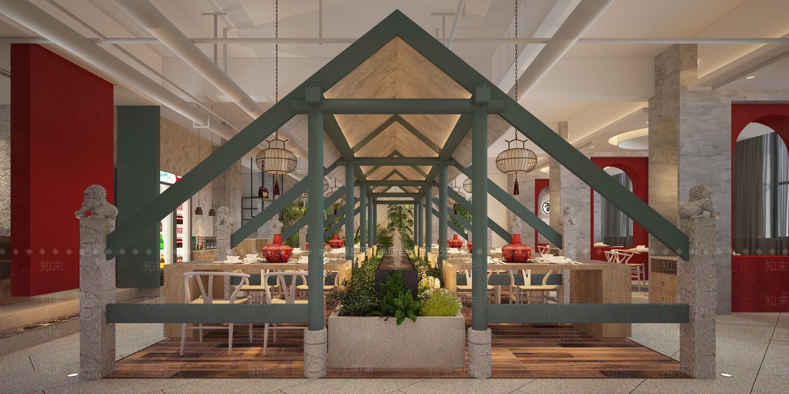 现代火锅店3D模型下载【ID:389751230】
