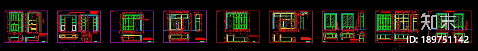 现代简约整木定制cad施工图下载【ID:189751142】