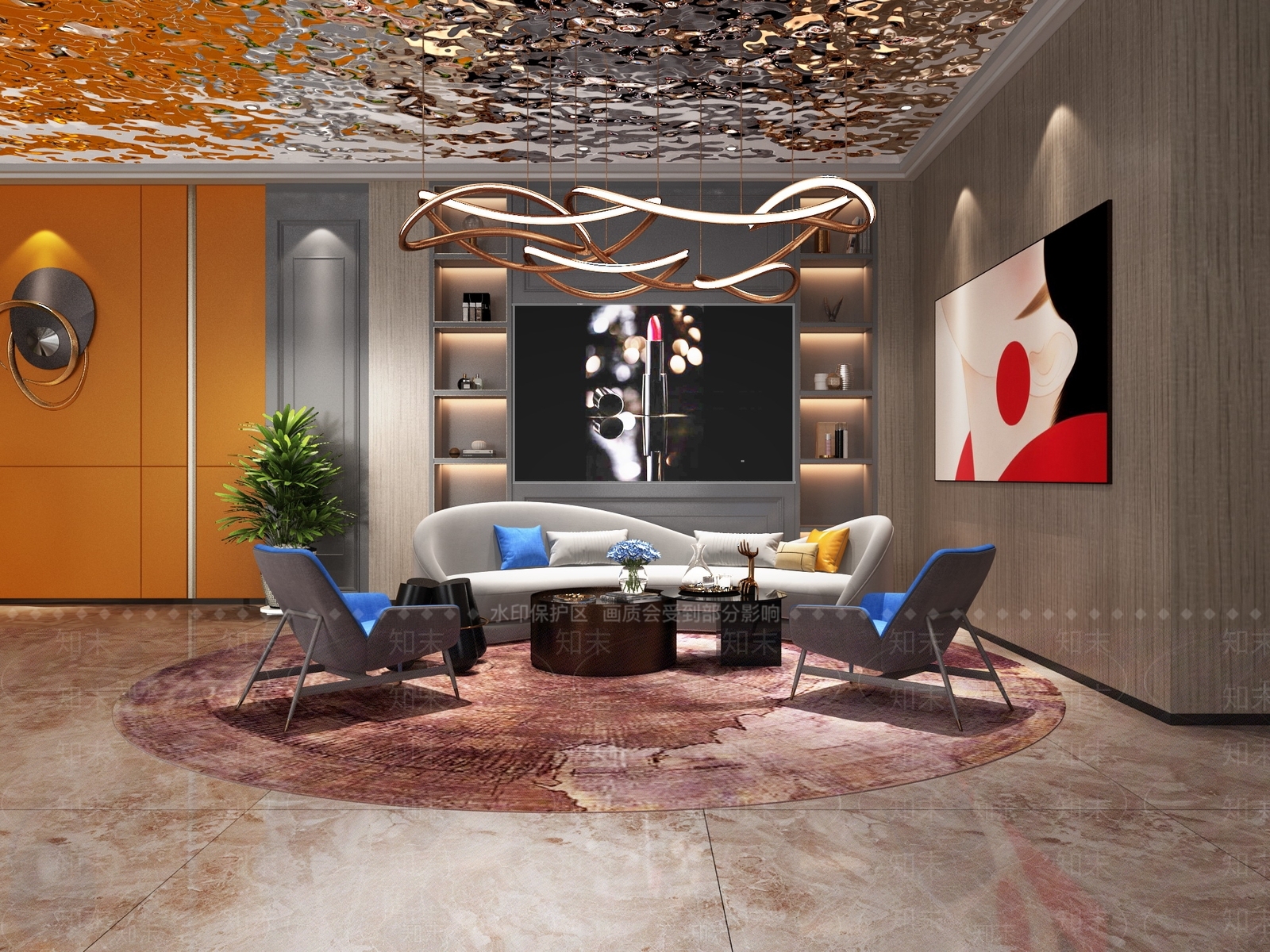 现代足浴会所前台3D模型下载【ID:789781122】