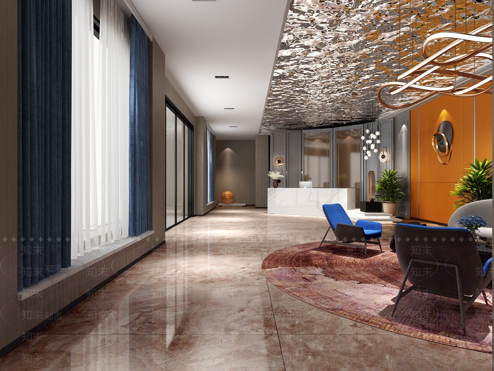 现代足浴会所前台3D模型下载【ID:789781122】