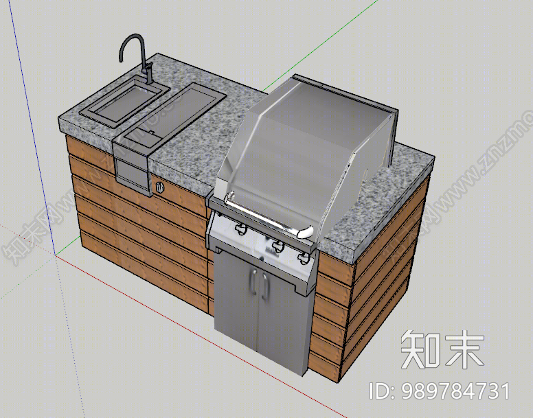 现代洗手台SU模型下载【ID:989784731】