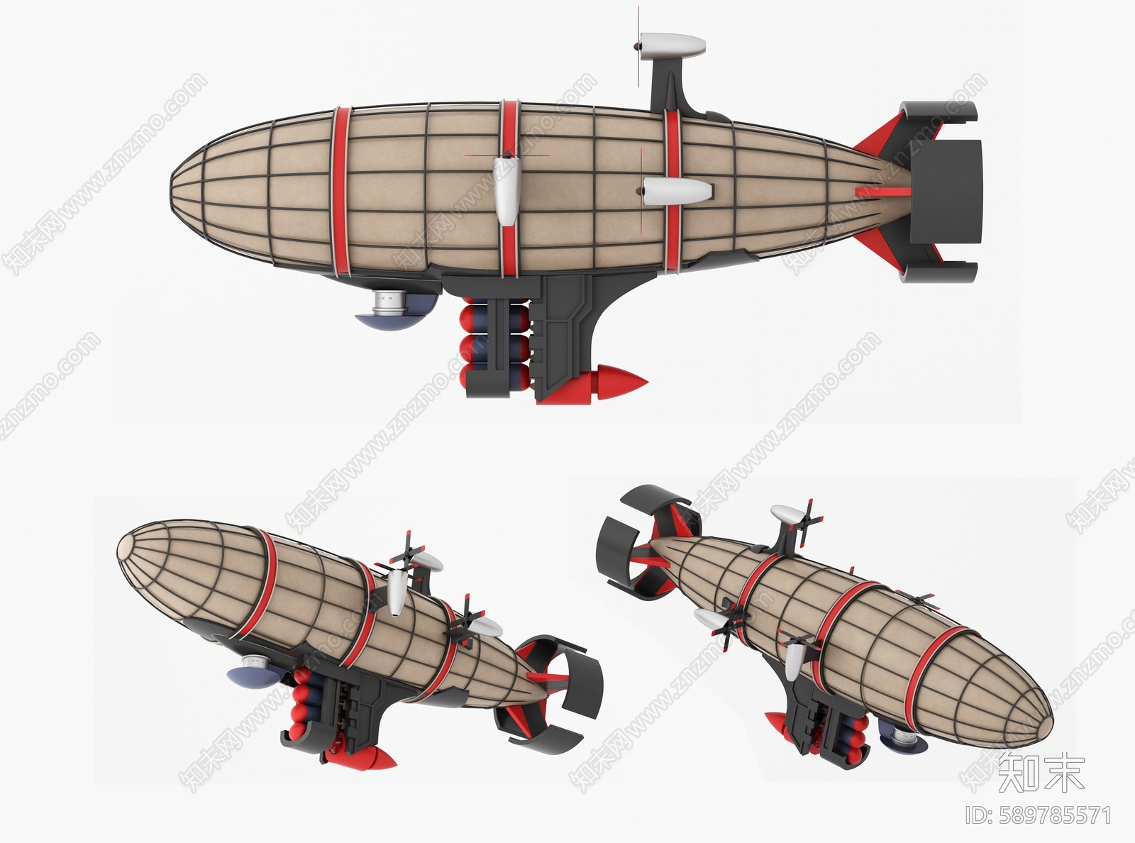 现代玩具飞机3D模型下载【ID:589785571】