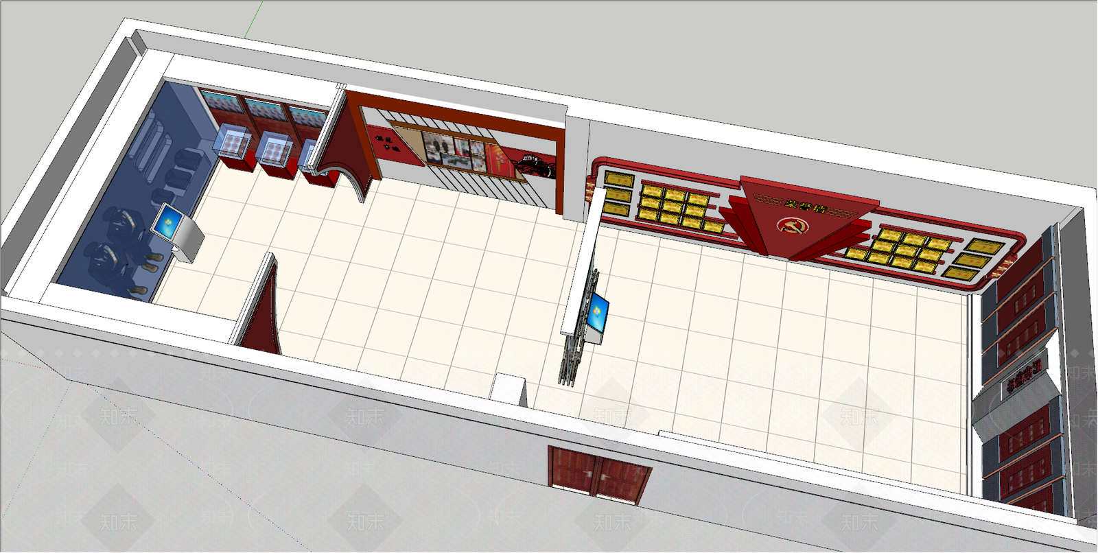 现代文化展厅SU模型下载【ID:289788935】