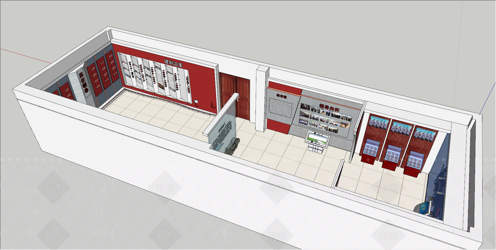 现代文化展厅SU模型下载【ID:289788935】
