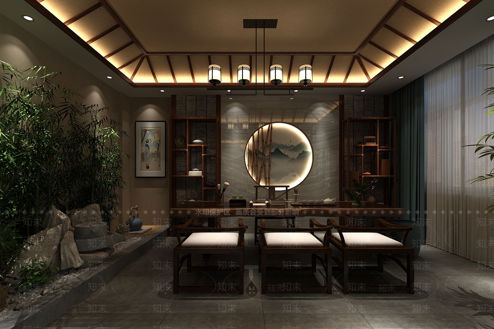 中式足浴3D模型下载【ID:789796130】