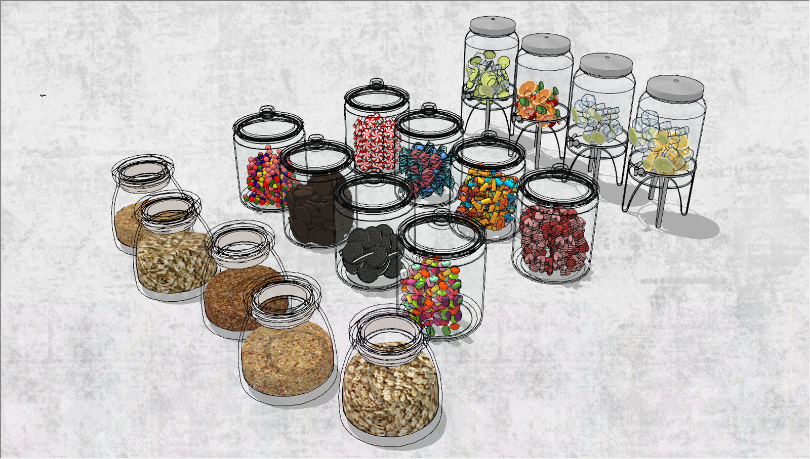 现代零食瓶子SU模型下载【ID:889808201】