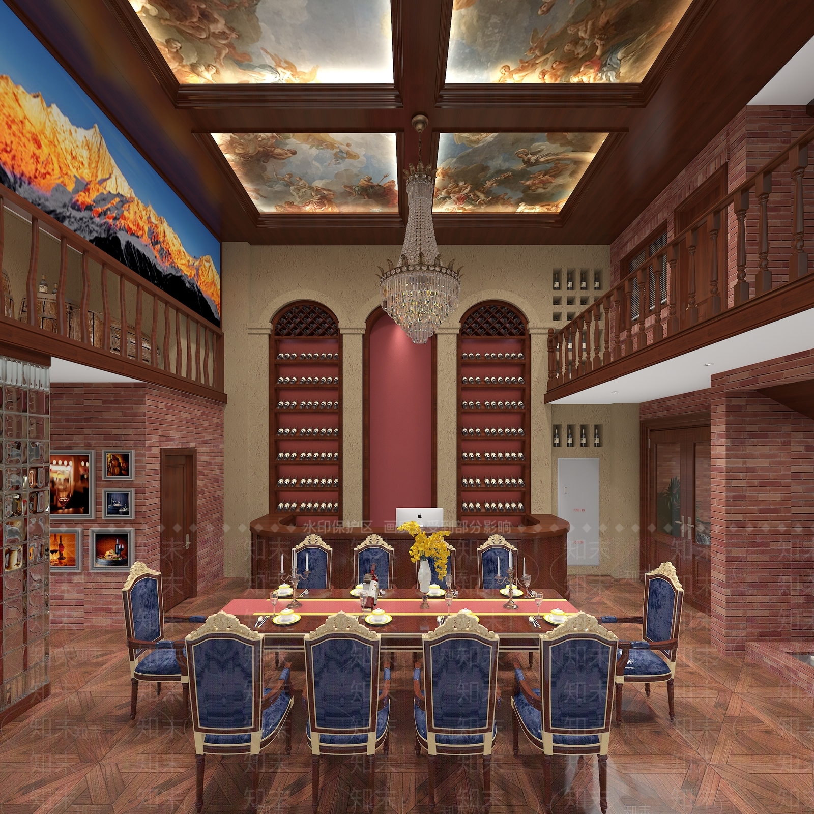 美式酒庄3D模型下载【ID:489810435】