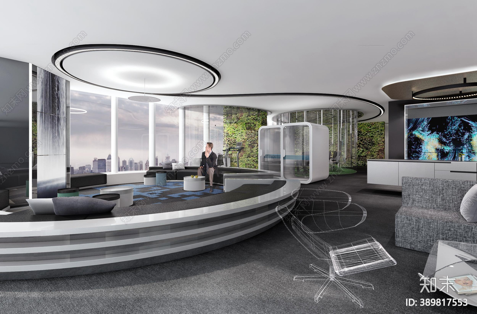 售楼处施工图下载【ID:389817553】