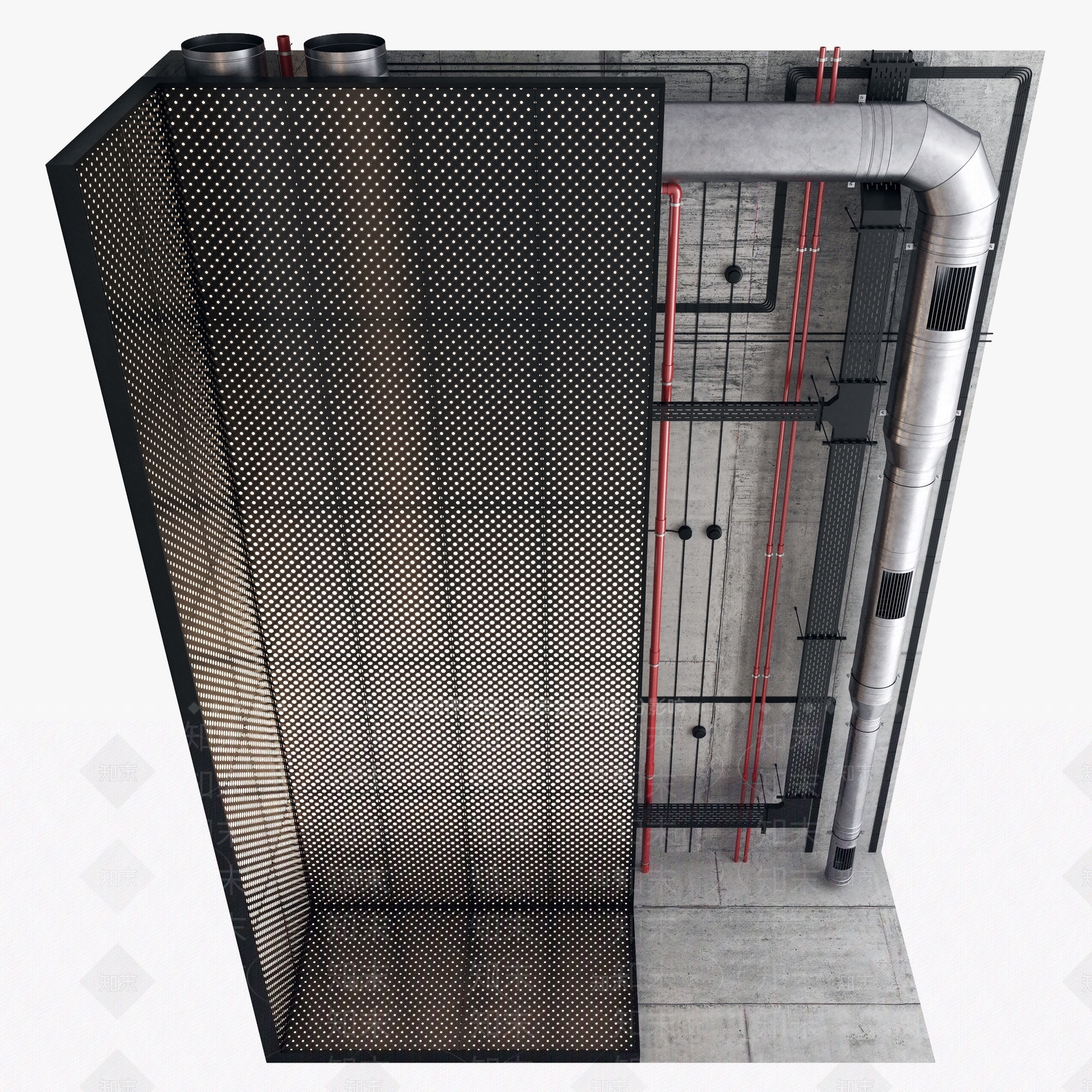 现代通风管道吊顶3D模型下载【ID:189823416】