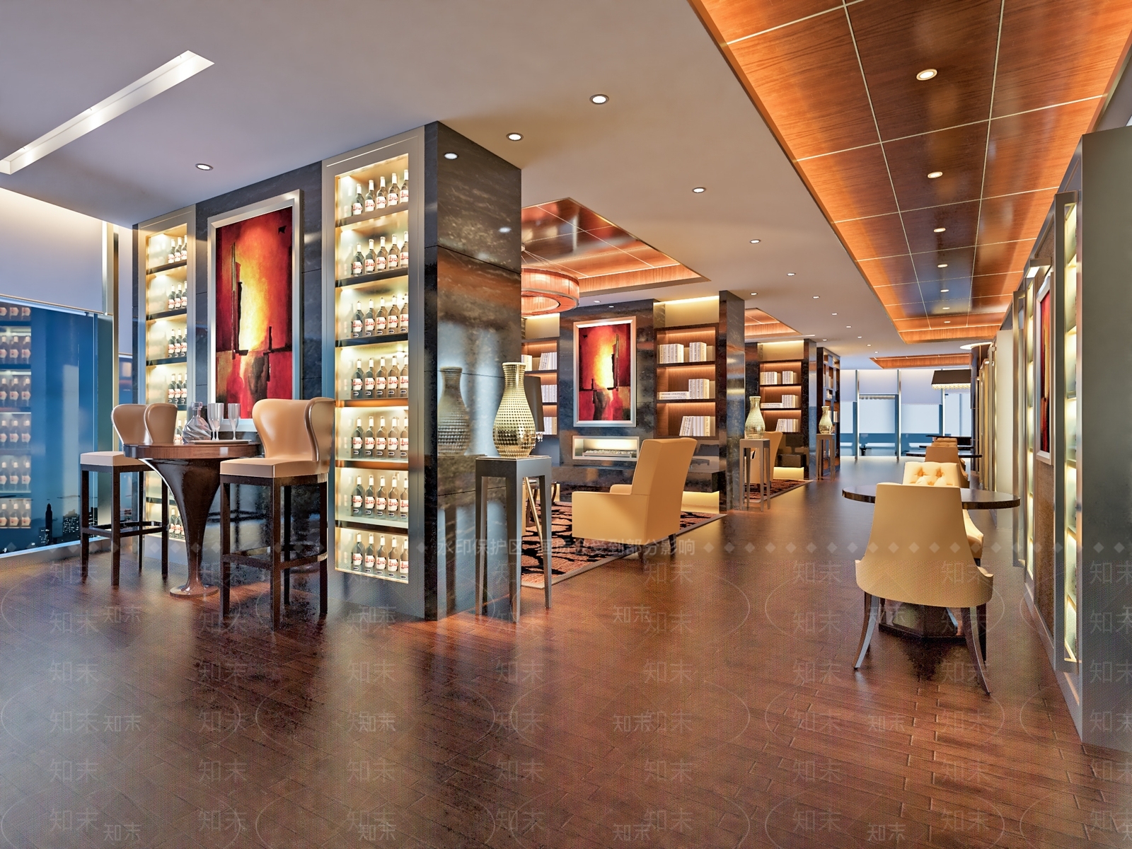 简欧风格红酒专卖店3D模型下载【ID:689824144】