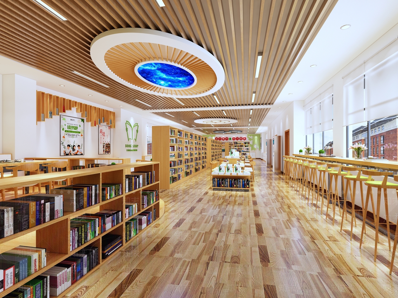 现代图书阅览馆3D模型下载【ID:889875262】