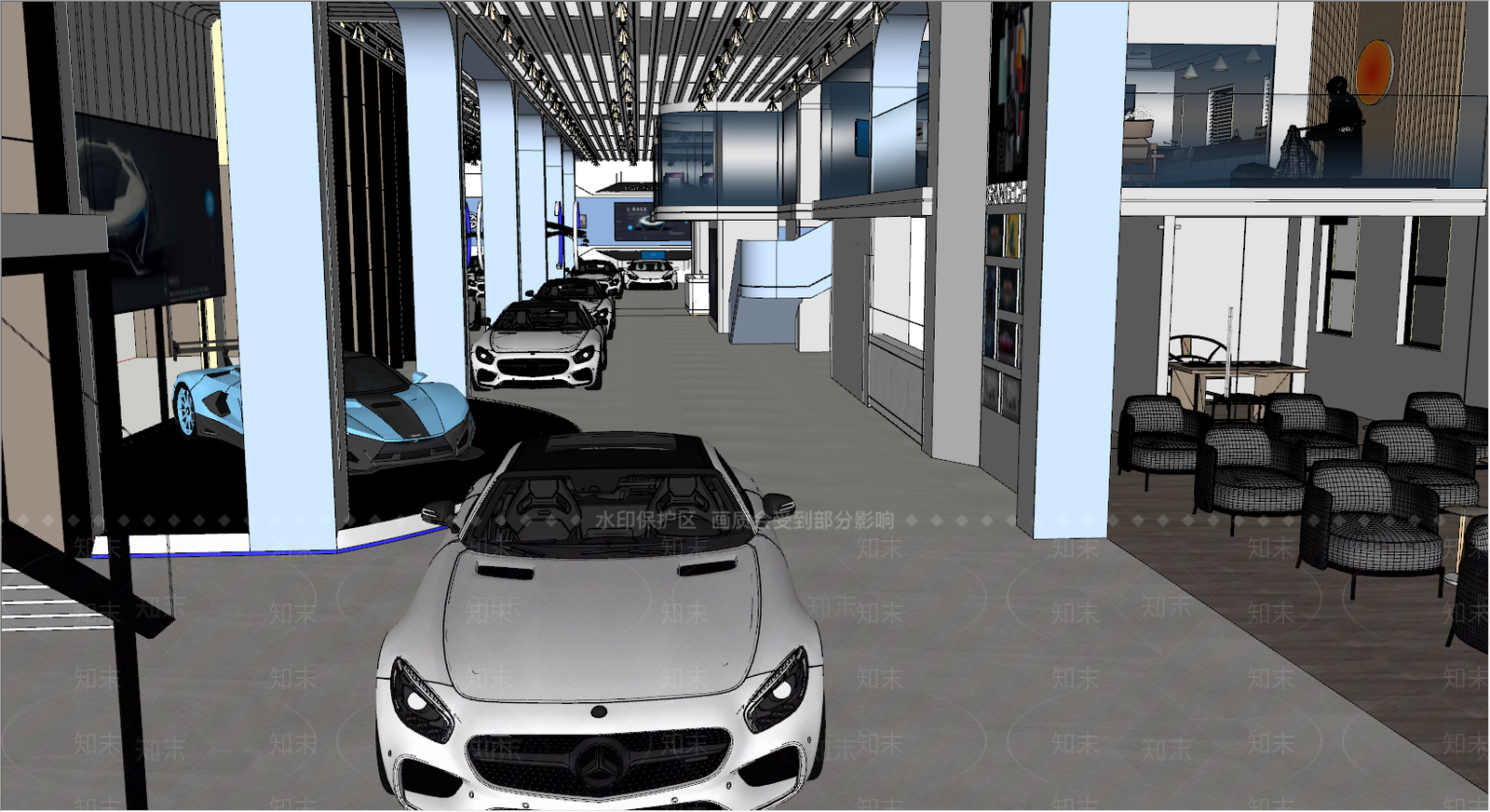 现代汽车展厅SU模型下载【ID:489878847】