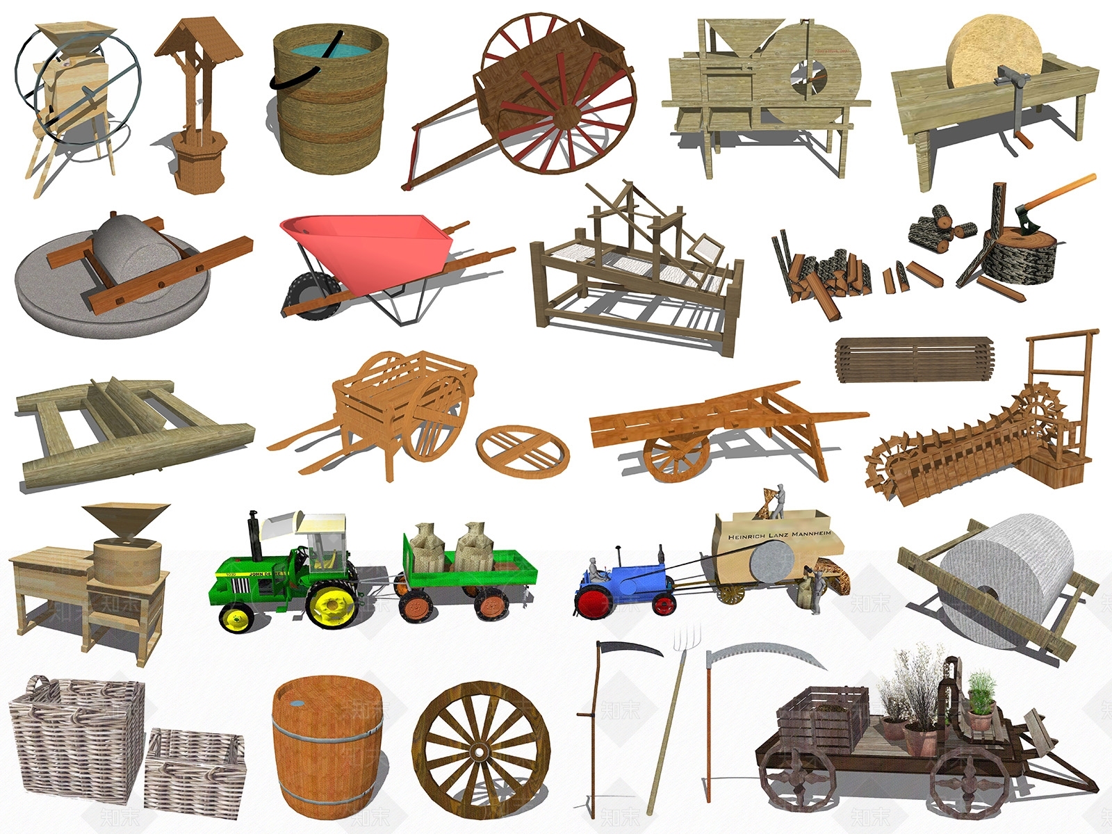 中式农家乐小品SU模型下载【ID:389892313】