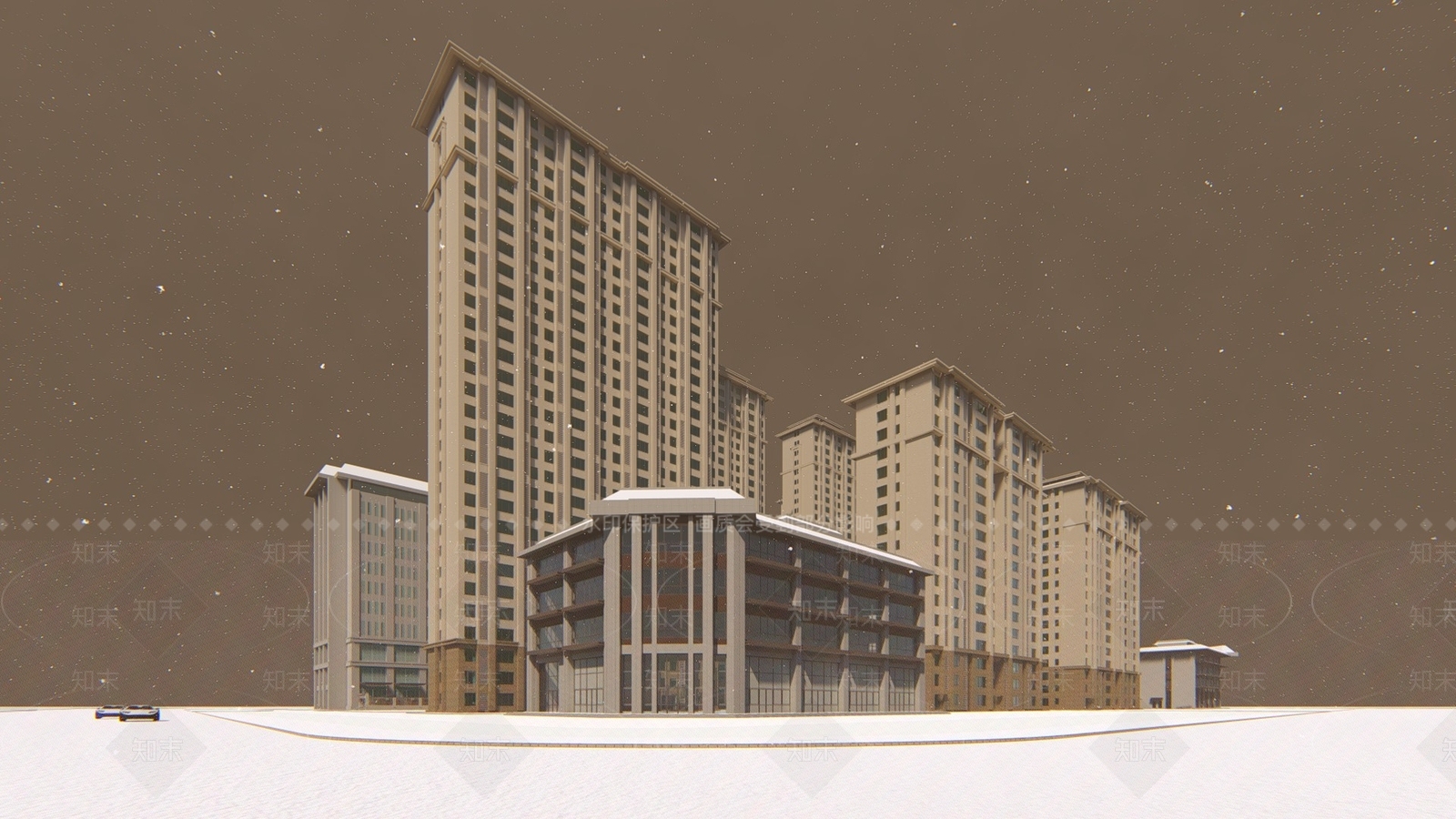 现代高层住宅SU模型下载【ID:289896763】