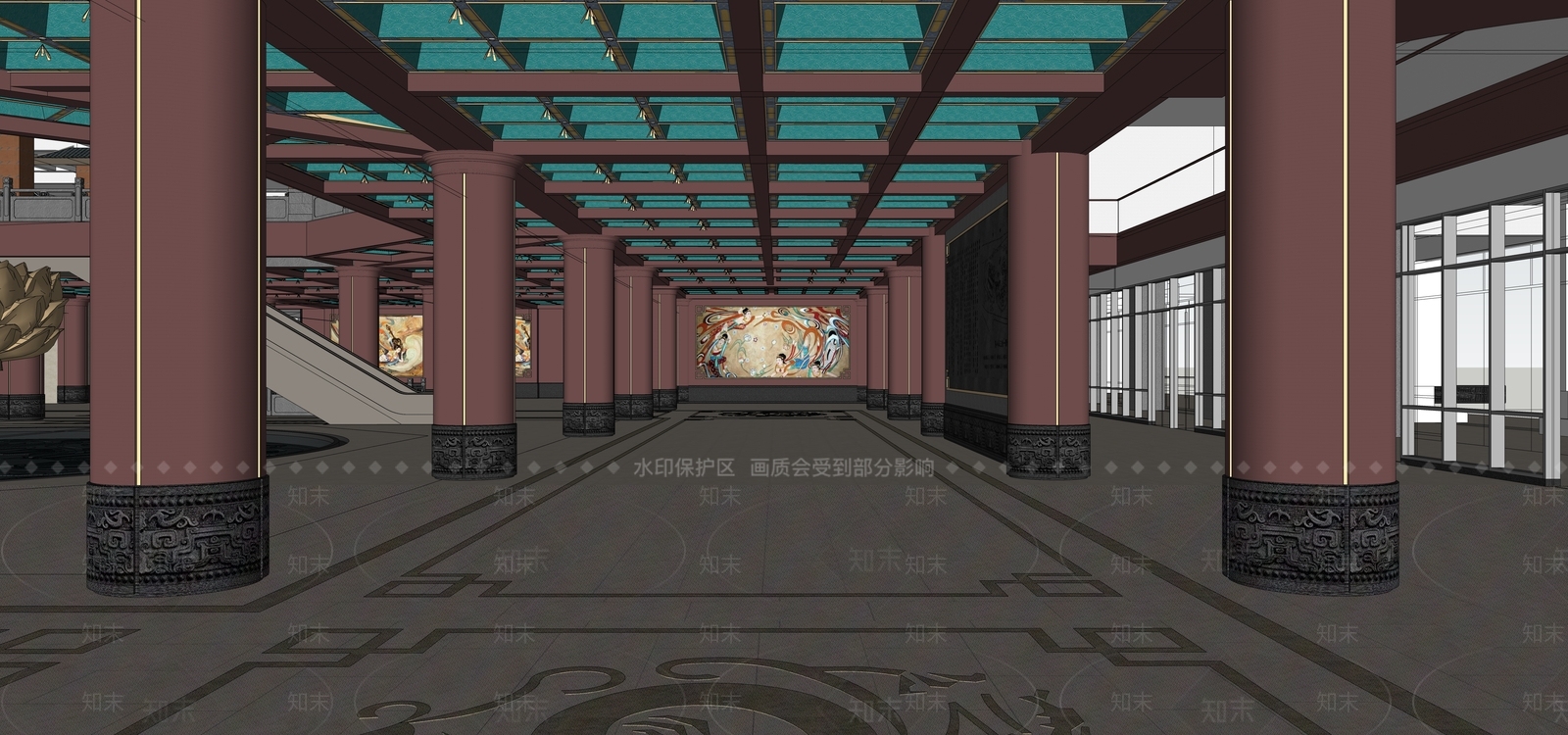 中式佛堂灵堂SU模型下载【ID:889900521】