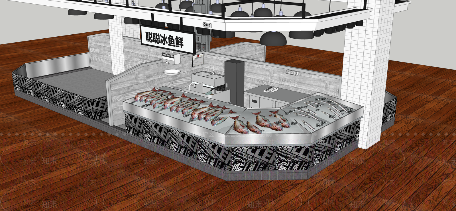 现代超市SU模型下载【ID:889906307】