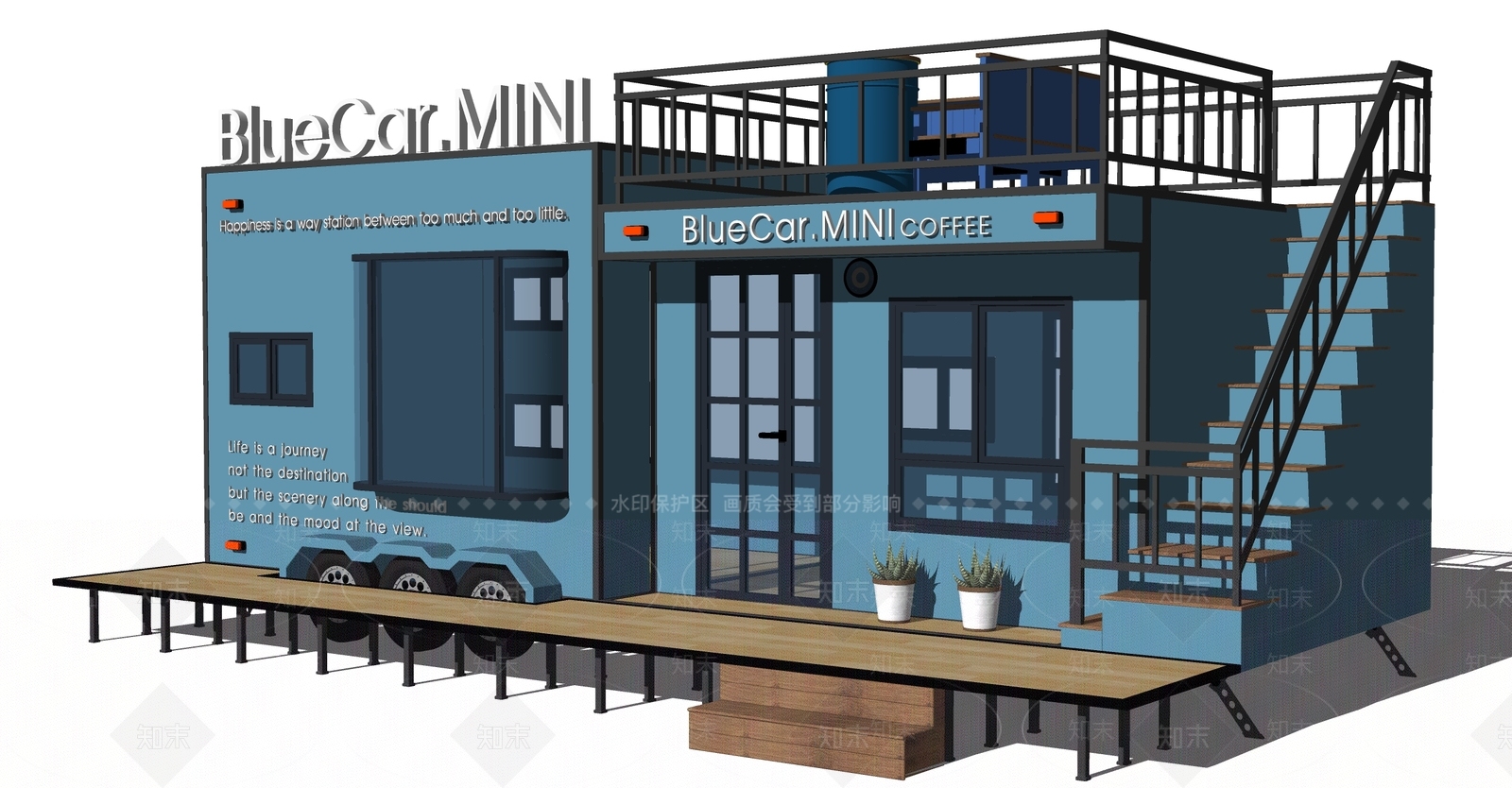 工业移动快餐车SU模型下载【ID:789915524】