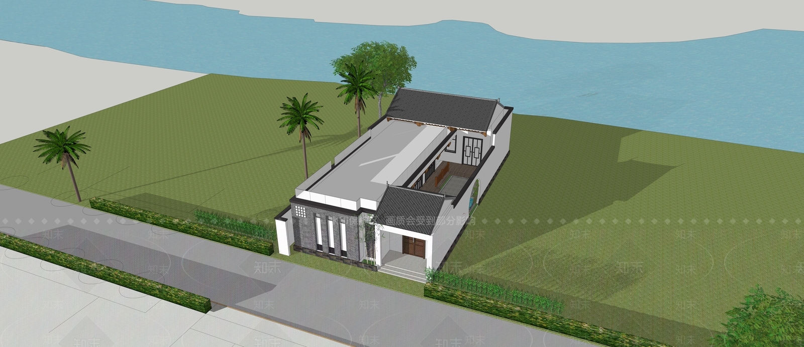 新中式四合院SU模型下载【ID:389942241】