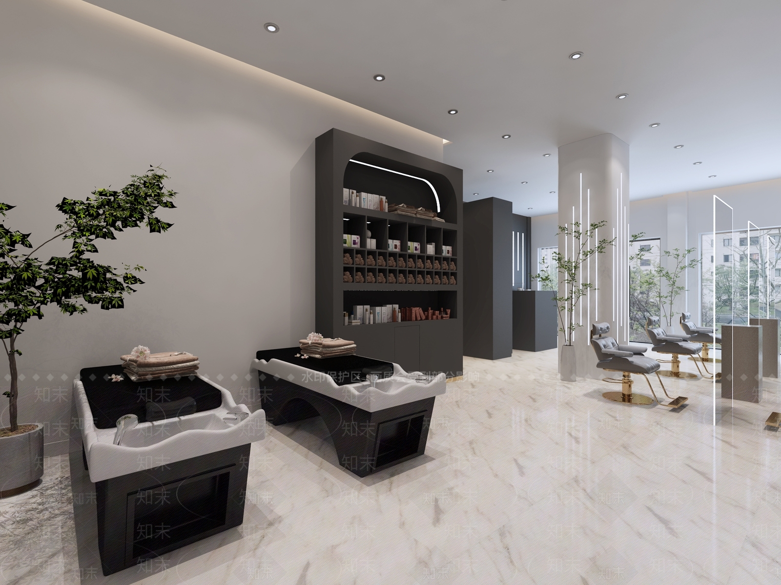 现代风格理发店3D模型下载【ID:389950480】