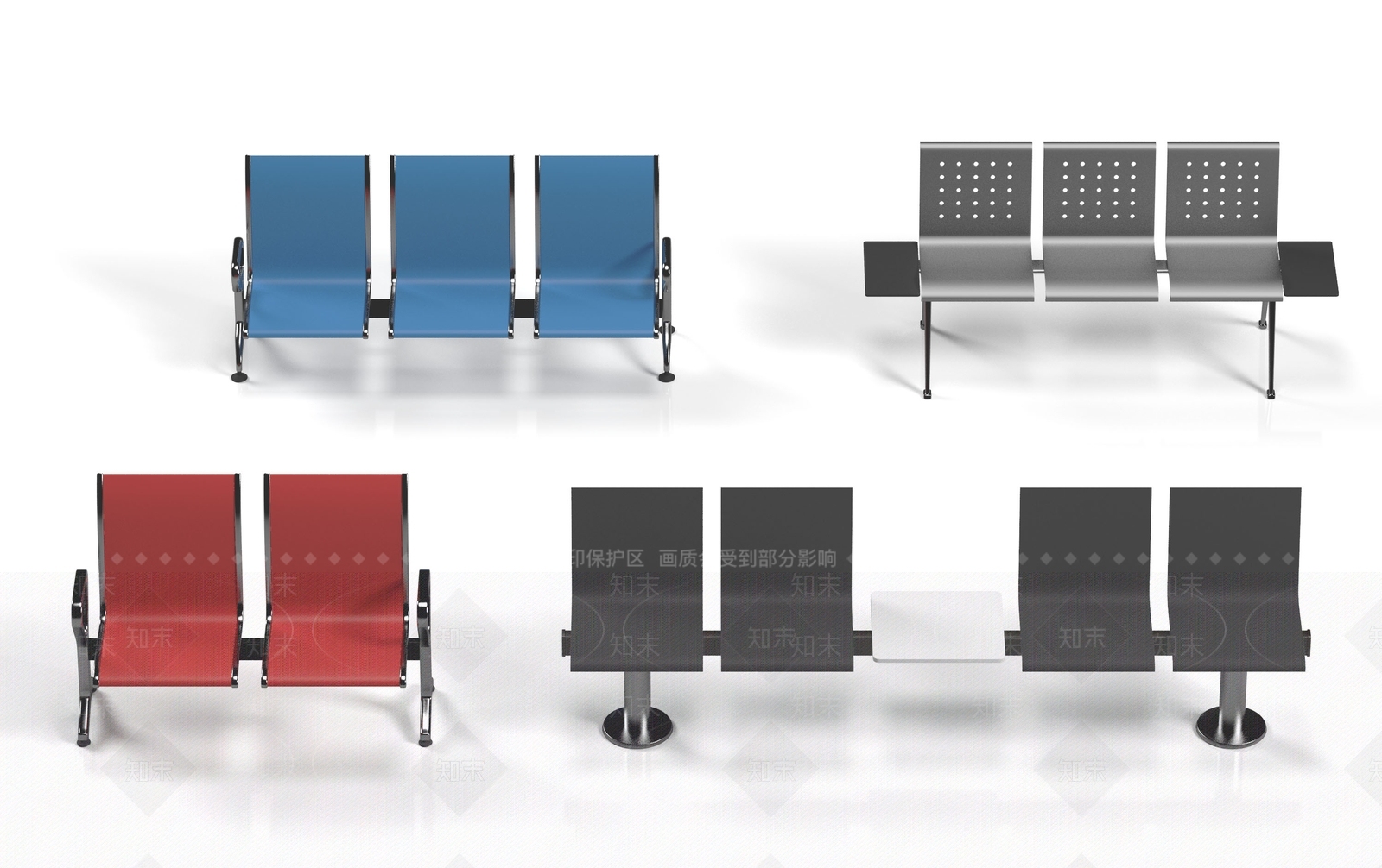 现代车站长椅3D模型下载【ID:989957606】