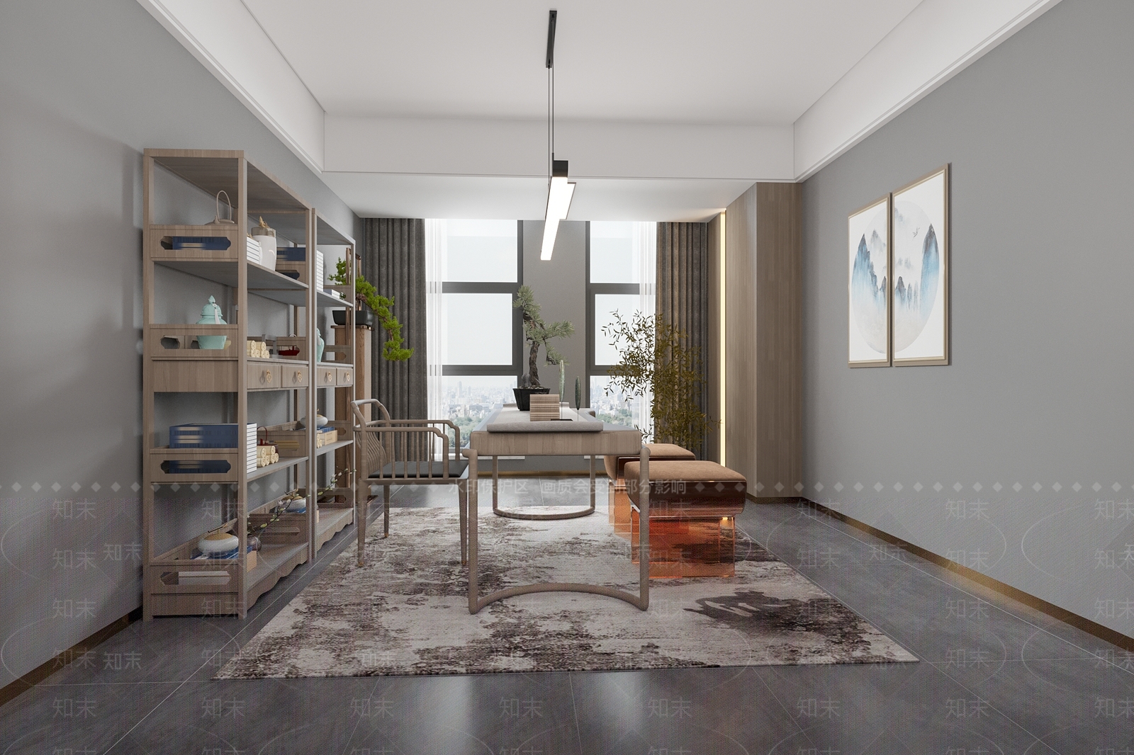 新中式茶室3D模型下载【ID:689964558】