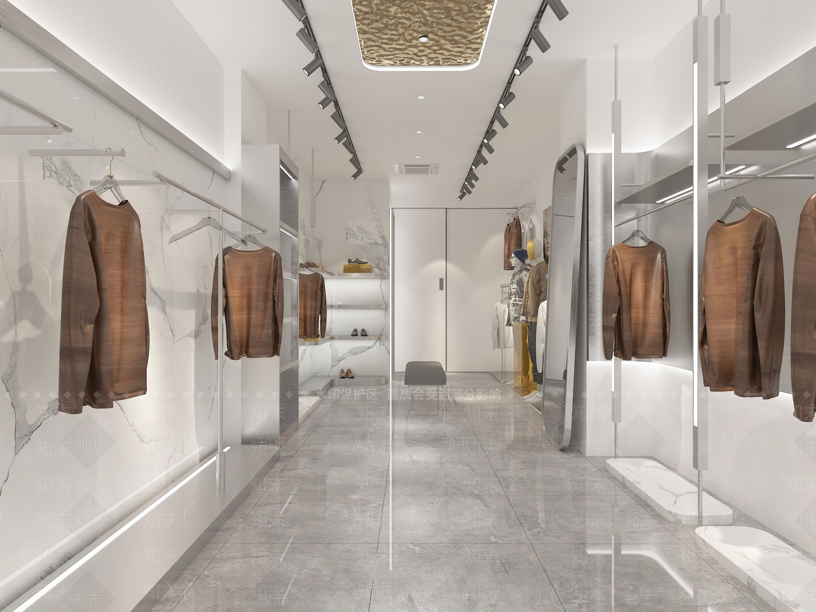 现代男装店铺设计3D模型下载【ID:389973279】