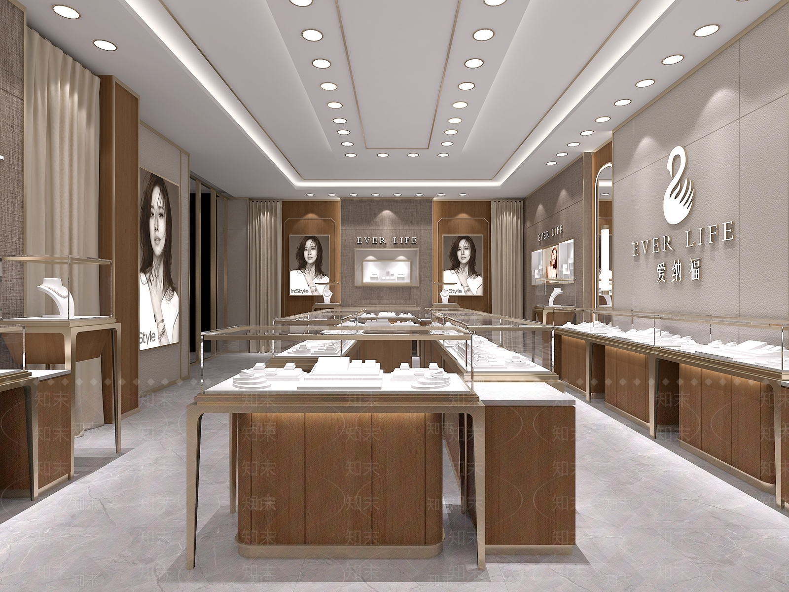 现代珠宝专卖店3D模型下载【ID:389991404】