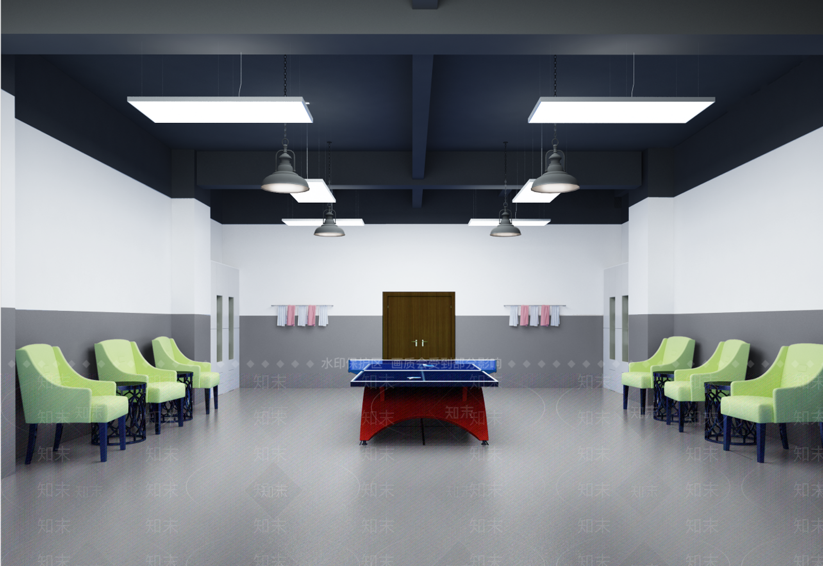 现代乒乓球室3D模型下载【ID:990001967】