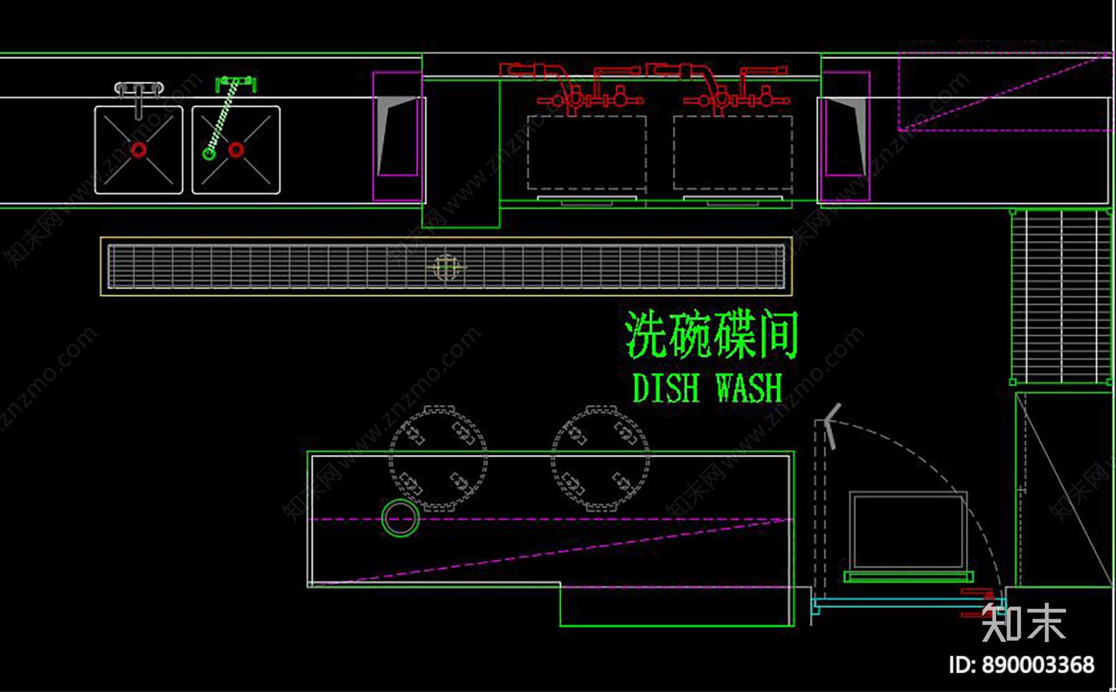 奶茶店cad施工图下载【ID:890003368】