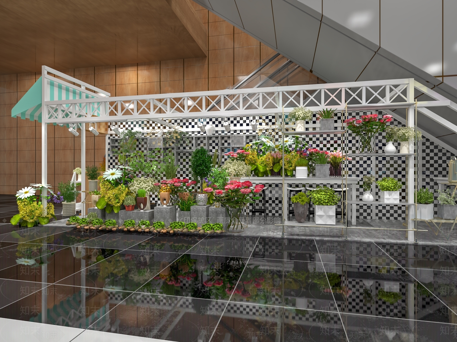 现代花店3D模型下载【ID:190009751】