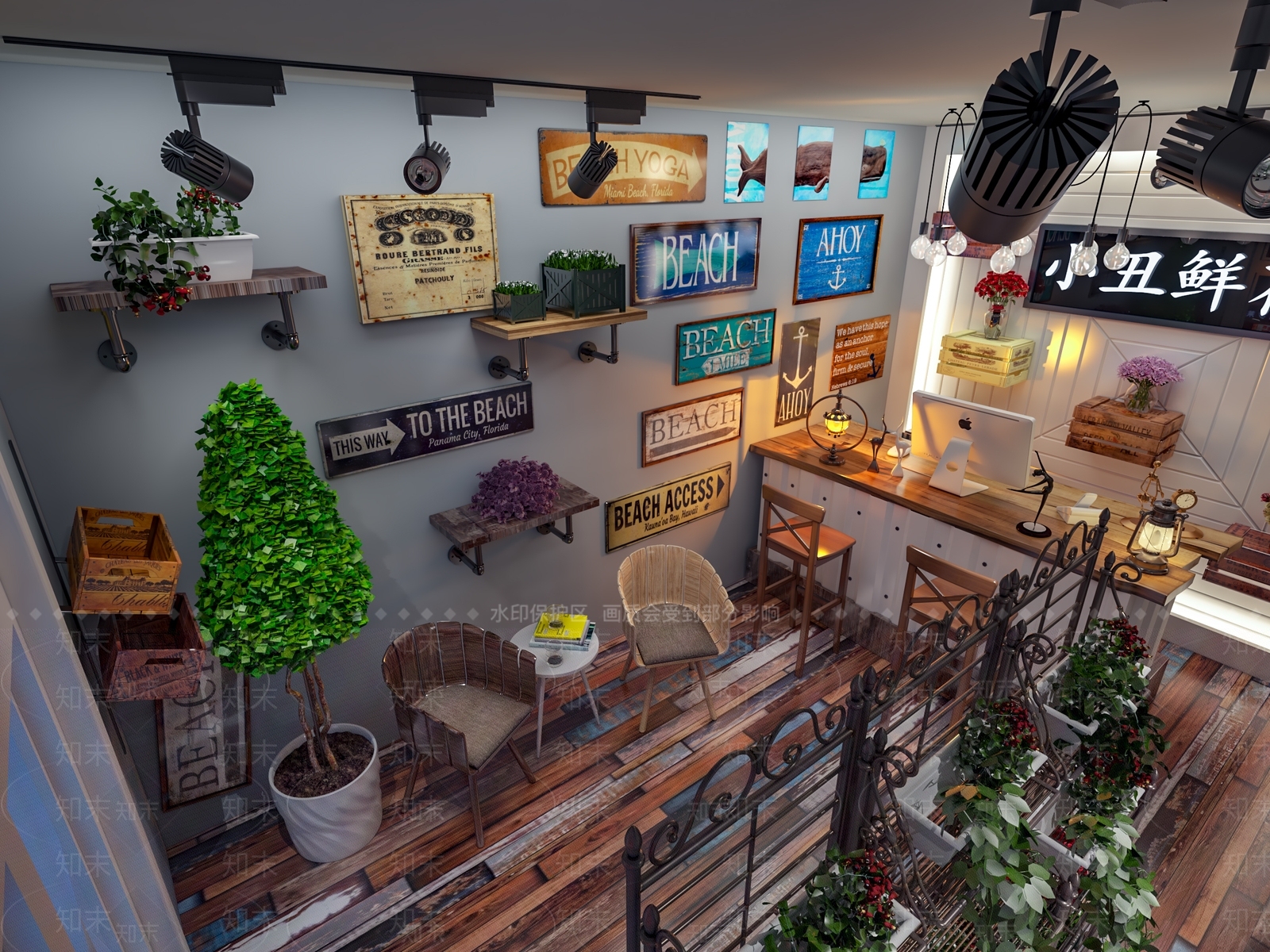 北欧花店3D模型下载【ID:190009760】