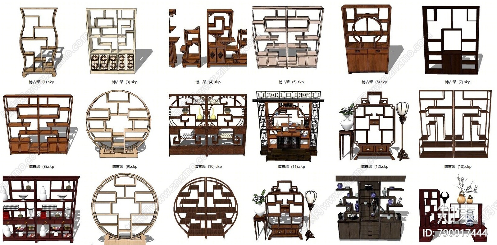 中式博古架SU模型下载【ID:790017444】