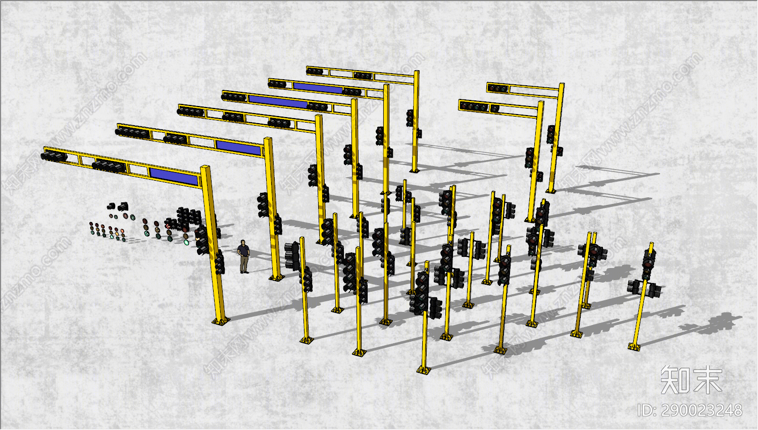 现代交通信号灯SU模型下载【ID:290023248】