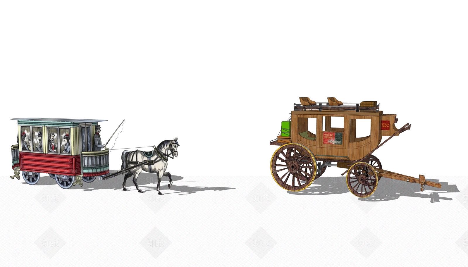 欧式马车SU模型下载【ID:190025889】